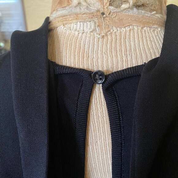 Givenchy Paris Black Cocktail Dress Crystal Rhinestone Floral Embellishm… - Picture 13 of 14